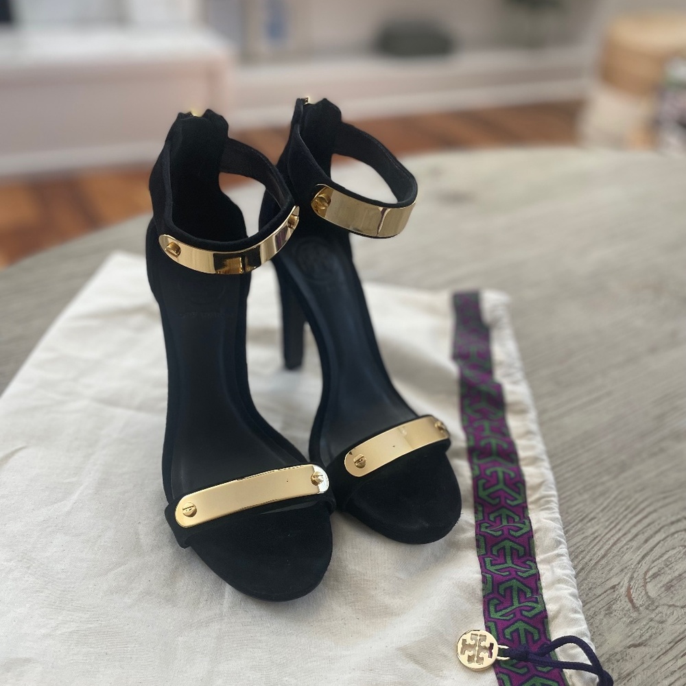 Tory Burch Black Suede Heels